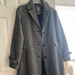 Vince Camuto Black and Gray Trench Coat